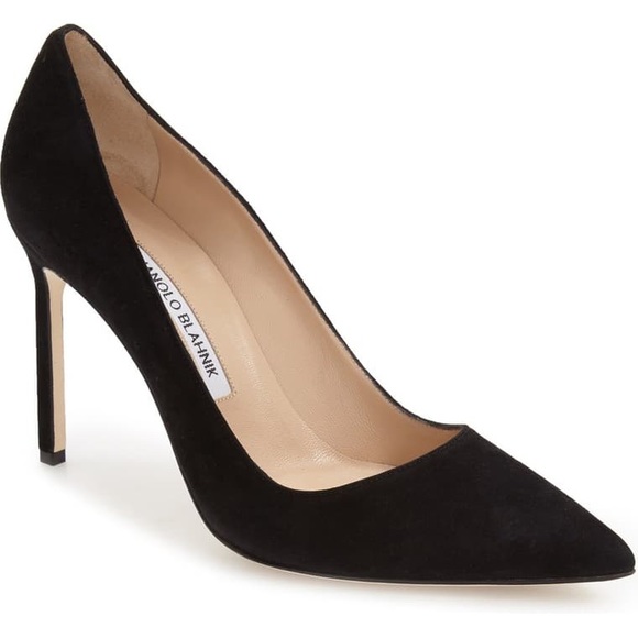 Manolo Blahnik Black Suede BB PUMPS - Picture 3 of 9